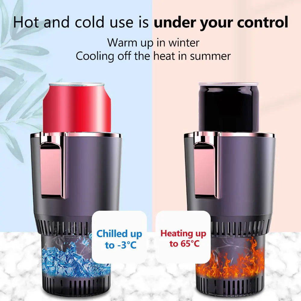 🚗 Smart Hot & Cold Cup Warmer/Cooler 🔥❄️ with Digital Temp Display | Car & Office Use