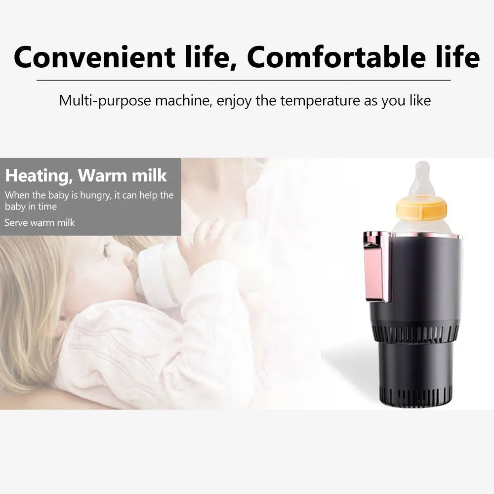 🚗 Smart Hot & Cold Cup Warmer/Cooler 🔥❄️ with Digital Temp Display | Car & Office Use