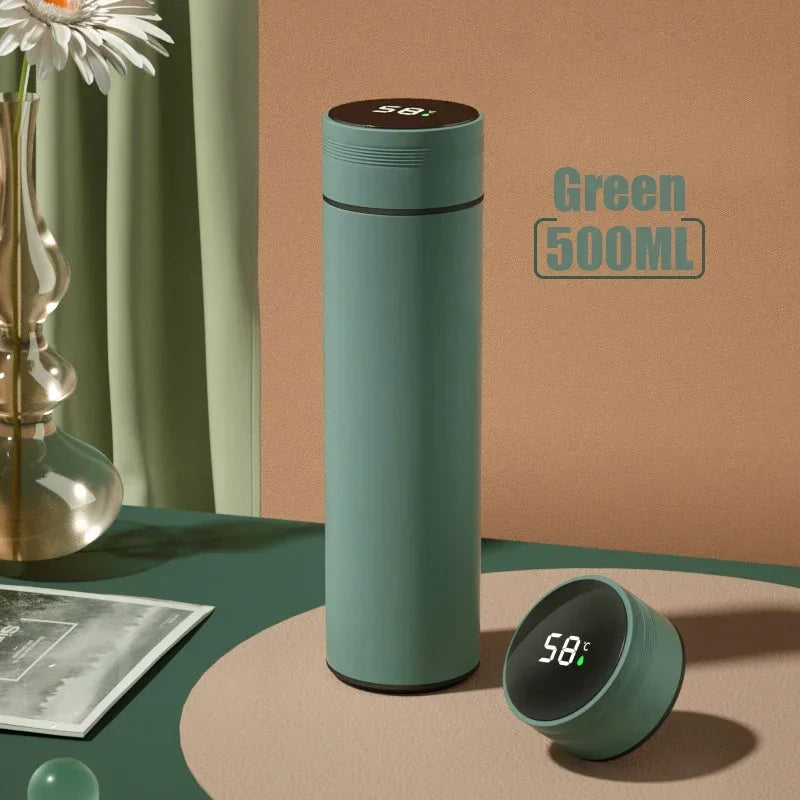 🌡️ 500ML Smart Thermos 💧 Hot & Cold 🚀 Temp Display Flask