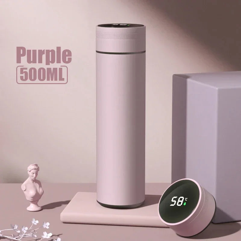 🌡️ 500ML Smart Thermos 💧 Hot & Cold 🚀 Temp Display Flask
