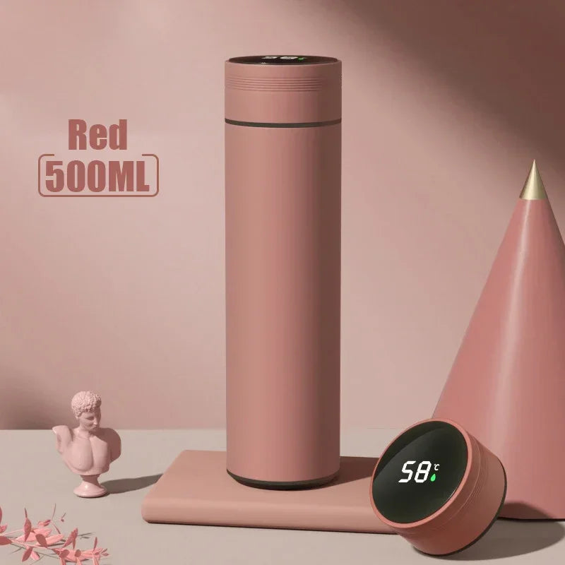 🌡️ 500ML Smart Thermos 💧 Hot & Cold 🚀 Temp Display Flask