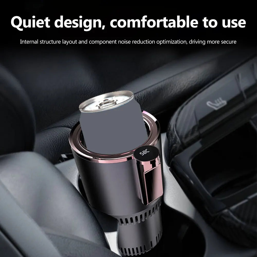 🚗 Smart Hot & Cold Cup Warmer/Cooler 🔥❄️ with Digital Temp Display | Car & Office Use