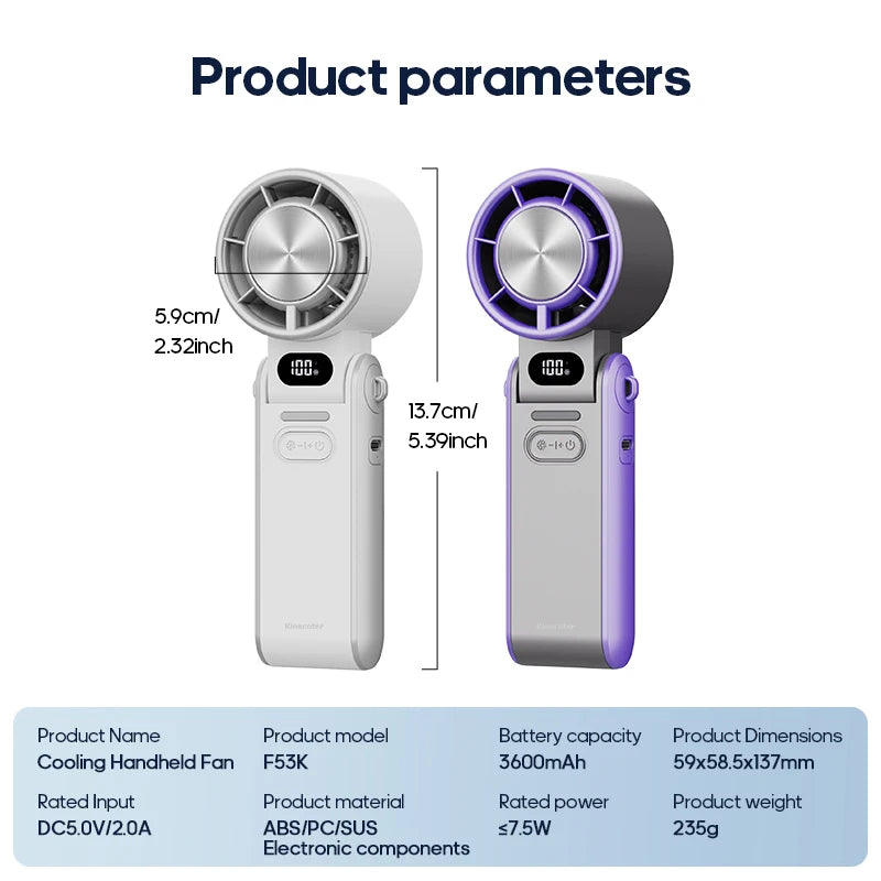 🖐️❄️ Mini TurboFan KINSCOTER 🔄 Portátil y Potente