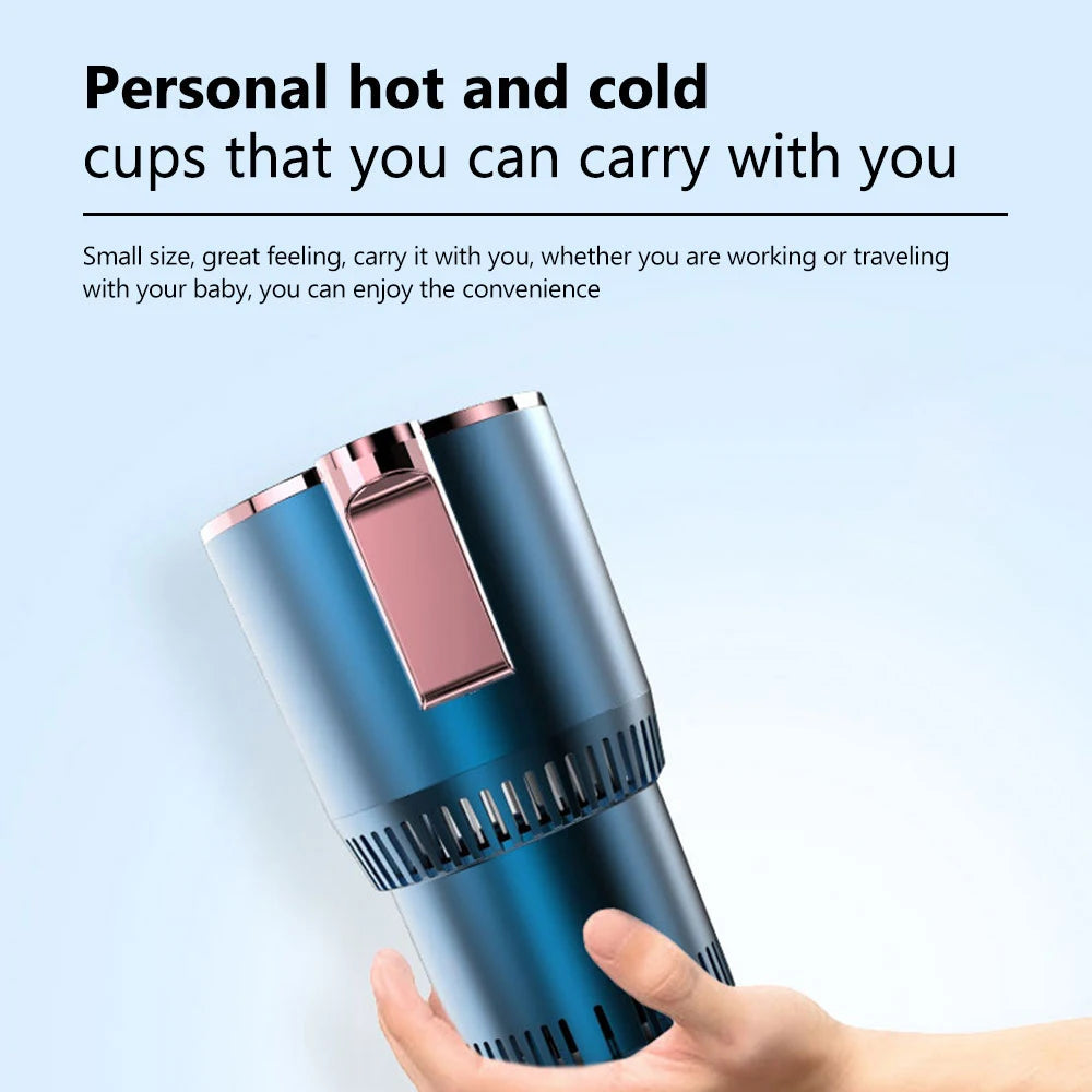 🚗 Smart Hot & Cold Cup Warmer/Cooler 🔥❄️ with Digital Temp Display | Car & Office Use