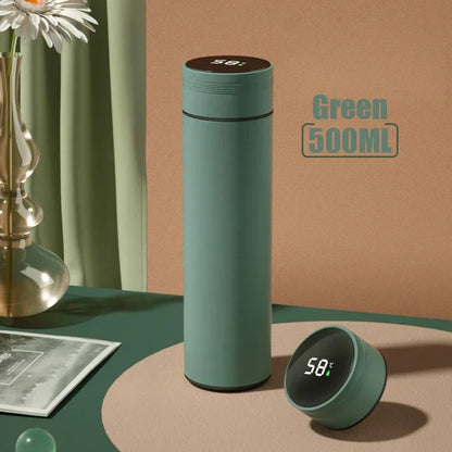 🌡️ 500ML Smart Thermos 💧 Hot & Cold 🚀 Temp Display Flask