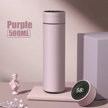🌡️ 500ML Smart Thermos 💧 Hot & Cold 🚀 Temp Display Flask